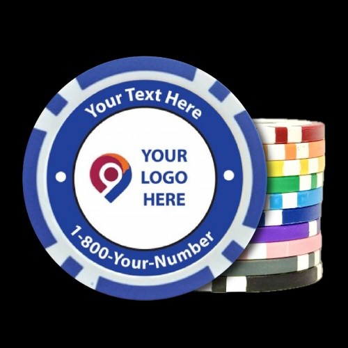 8 Stripe Custom Poker Chips – Full Color Logo | Clay Composite