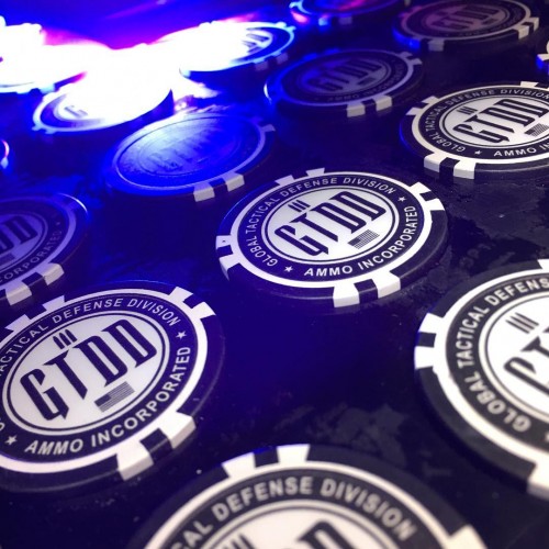 8 Stripe Custom Logo Poker Chips - Direct Print Design