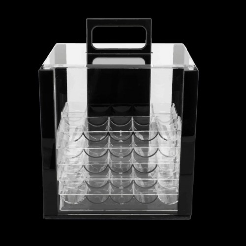 1,000 Ct Acrylic Poker Chip Carrier With 10 Acrylic Chip Trays