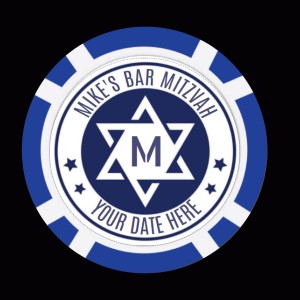 Bar Mitzvah Poker Chips - Design 1 Bar Mitzvah Poker Chips - Design 1