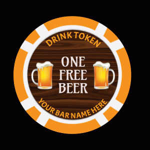 One Free Beer - Poker Chip Design One Free Beer - Poker Chip Design