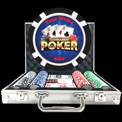 Poker Set Example 8 Stripe Premium Poker Chip Set | Custom Clay Poker Set