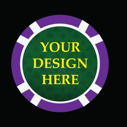 Green Suited Background Design Poker Chips