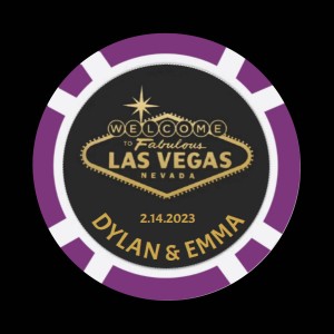 Wedding Vegas Poker Chip - Design 2 Wedding Vegas Poker Chip - Design 2