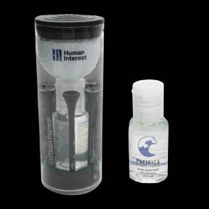 Custom Golf Ball Tube w/ Hand Sanitizer 