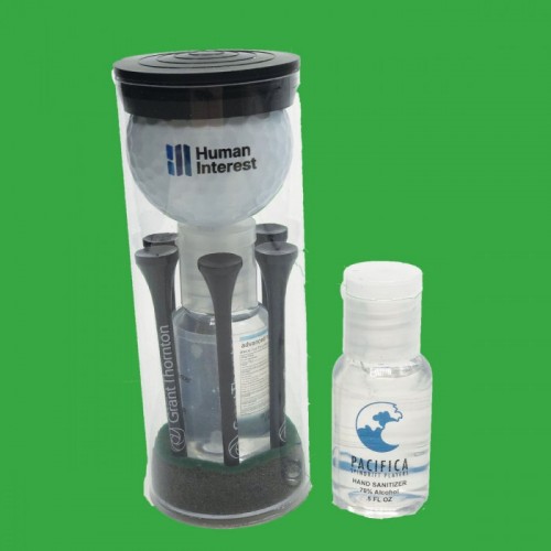 Custom Golf Ball Tube W/ Hand Sanitizer 