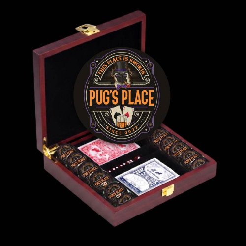 100 Ct. Mahogany Luxury Custom Poker Chip Set - Ceramic