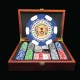 100 Mahogany Luxury Custom Poker Chip Set - 6 Stripe