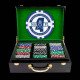 500 Ct. Luxury 8 Stripe Black Wooden Custom Poker Chip Set