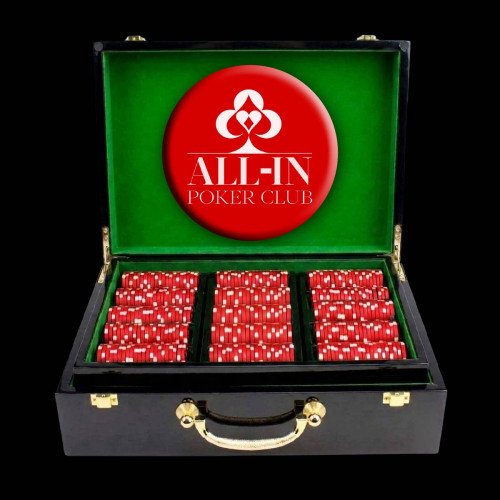 500 Ct. Luxury Ceramic Black Wooden Custom Poker Chip Set