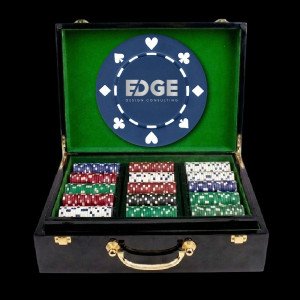 500 Ct. Luxury Suited Black Wooden Custom Poker Chip Set