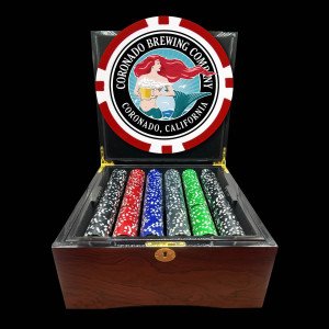 750 Ct. Grand Lux Glossy Wooden Mahogany Case - 8 Stripe