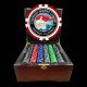 750 Ct. Grand Lux Glossy Wooden Mahogany Case - 8 Stripe