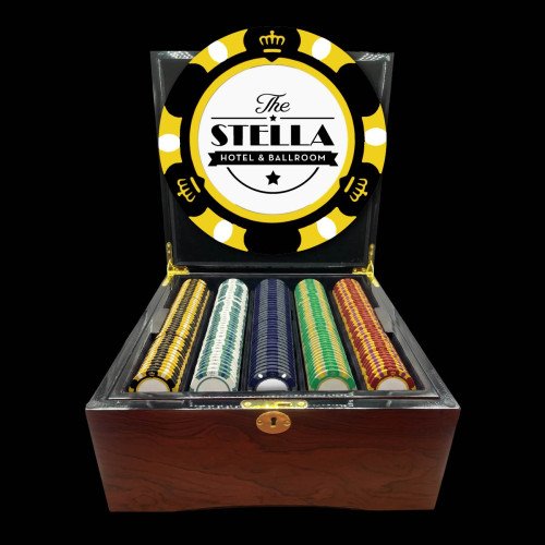 750 Ct. Grand Lux Glossy Wooden Mahogany Case - Monte Carlo 750 Ct. Grand Lux Glossy Wooden Mahogany Case - Monte Carlo