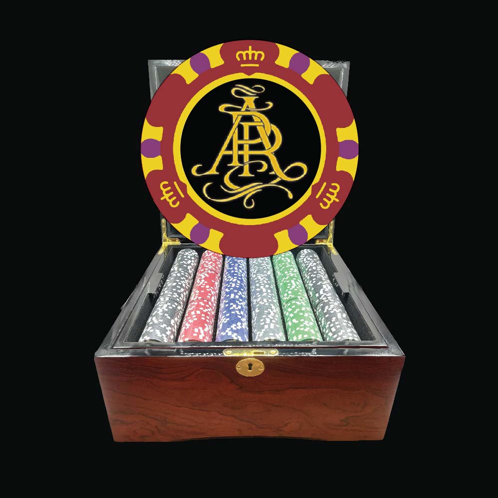 750 Grand Lux Glossy Wooden Mahogany Case - Monte Carlo