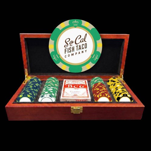 Mahogany Luxury Custom Poker Chip Set - Monte Carlo