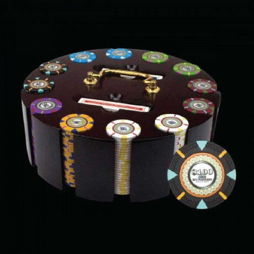 300 Ct Custom Breakout Claysmith Gaming 'The Mint' in Carousel Poker Chip Case
