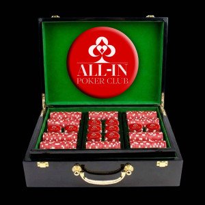 500 Ct. Luxury Ceramic Black Wooden Custom Poker Chip Set