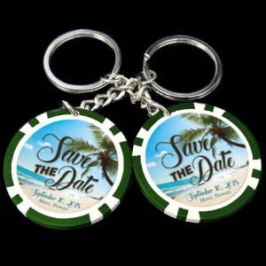 Wedding Poker Chip Key Chain Wedding Poker Chip Key Chain
