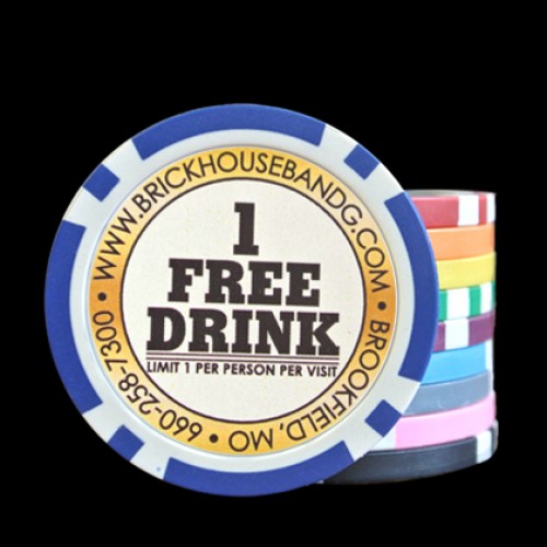 8 Stripe Full Color Drink Tokens